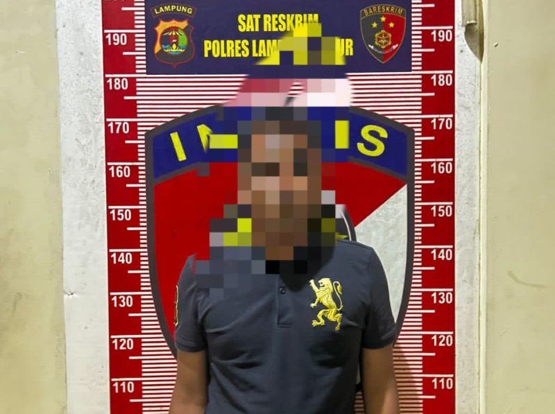 Pelaku berinisial AD (37), warga Desa Tresnomulyo, Kecamatan Batanghari Nuban, kini resmi ditahan oleh Satreskrim Polres Lampung Timur.