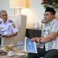 Kepala Dishub Jateng, Arief Jatmiko saat audiensi dengan Wakil Gubernur Jawa Tengah, Taj Yasin, di Semarang.