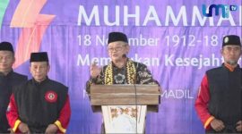 Acara peringatan Milad Muhammadiyah ke-113 yang digelar di halaman Kampus 3 Universitas Muhammadiyah Metro (UM Metro), Minggu (30/11/2025).