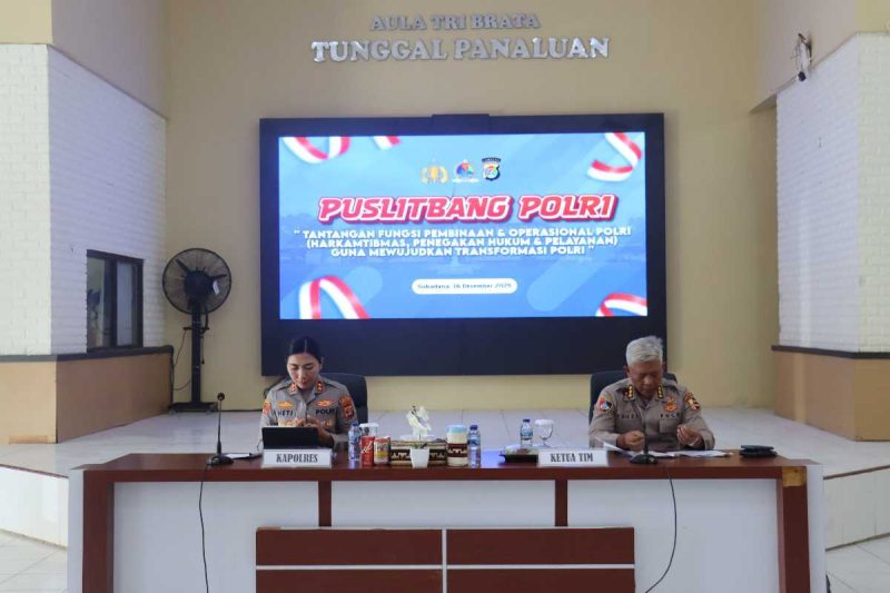 Puslitbang Polri melakukan kunjungan kerja ke Mapolres Lampung Timur, Selasa (16/12/2025).