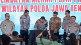 Jembatan Merah Putih yang berada di Dukuh Matangan, Desa Cucukan, diresmikan langsung oleh Kapolri Jenderal Polisi Listyo Sigit Prabowo bersama Gubernur Jawa Tengah Ahmad Luthfi, Rabu (14/1/2026).