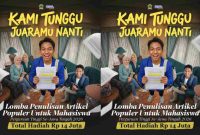 Flayer Pemprov Jateng gelar lomba penulisan artikel populer khusus bagi mahasiswa.