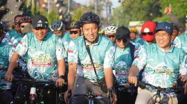 Aksi gowes sepeda jarak jauh untuk memperingati hari jadi ke-92 GP Ansor.